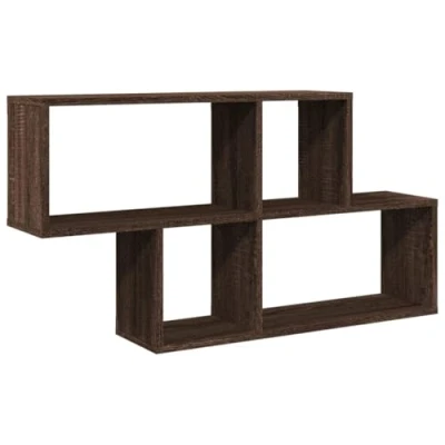 Abbildung von vidaXL Wandregal, Schweberegal mit Stauraum, Hängeregal Bücherregal für Wohnzimmer, Wandboard CD DVD Regal Dekoregal, Braun Eichen Optik Holzwerkstoff