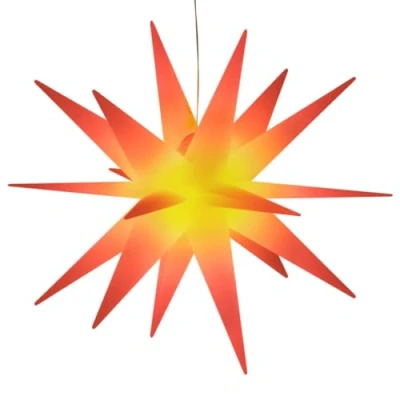 Abbildung von vidaXL Weihnachtsstern, Faltbar Beleuchtet Adventsstern mit LED, Wasserdicht Weihnachtsbeleuchtung Timer, Leuchtstern Weihnachtsdeko für Innen Außen, Rot 100 cm