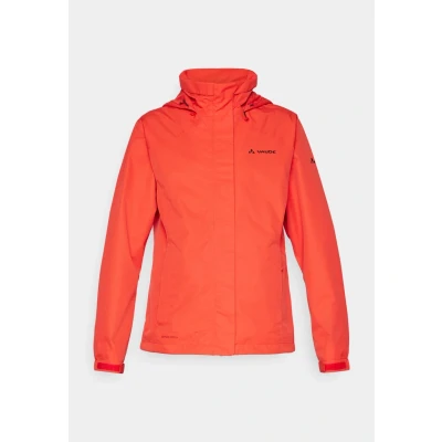 Abbildung von VAUDE Regenjacke Damen Escape Bike Light flame uni, wasserfeste Outdoor Jacke, atmungsaktive Fahrradjacke mit Kapuze im Kragen, Klimaschonende Wanderjacke, 50