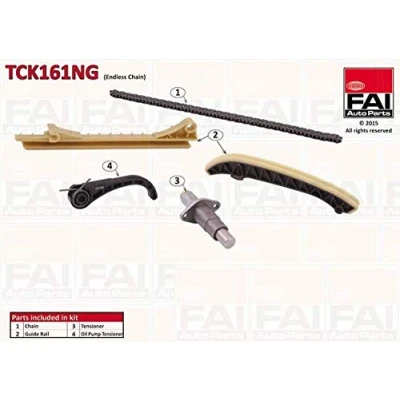 Abbildung von FAI AutoParts TCK161NG Steuerkettensatz ohne Dichtungen, Zahnräder Simplex, Bolzenkette MERCEDES BENZ: B Klasse, A Klasse