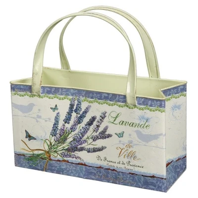 Abbildung von Linoows Pflanzkübel Pflanztopf Lavendel, Pflanzgefäß, Blumentopf (Set), Pflanzentopf Tasche, Landhaus Pflanzgefäß