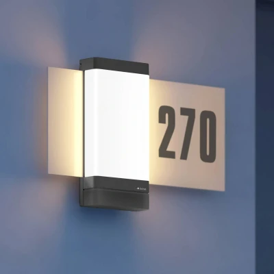 Abbildung von Steinel Connect LED Hausnummernleuchte L 270 digi SC, Sensor, beleuchtete Hausnummer, dimmbar, App Steuerung, Zeitplan, 7.8 W, 3000 K, Anthrazit