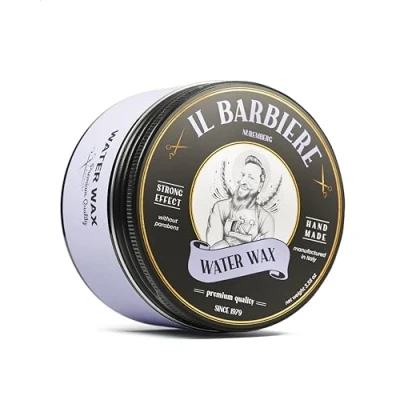 Abbildung von Il Barbiere® Water Wax Pomade Wasserbasiert 3er Set Glänzendes Haarwachs, Starker Halt, Herren, Haarwachs Männer Ohne Parabene, Silikonfrei 3x 100ml