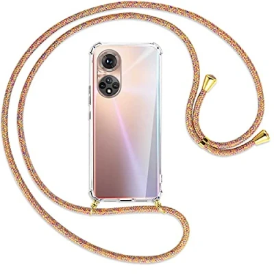 Abbildung von mtb more energy® Handykette kompatibel mit Honor 50, Huawei Nova 9 (6.57&#039;&#039;) Rainbow/Gold Smartphone Hülle zum Umhängen Anti Shock Full TPU Case