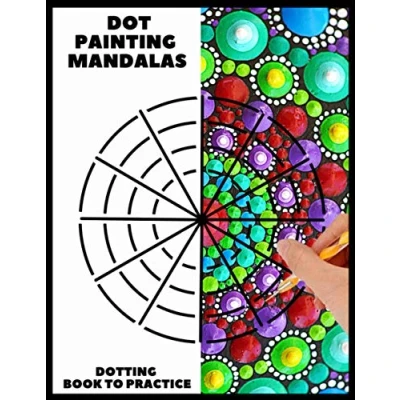 Abbildung von dot painting Mandalas Dotting book to practice: 50 different templates for coloring how draw a mandala point woman and men