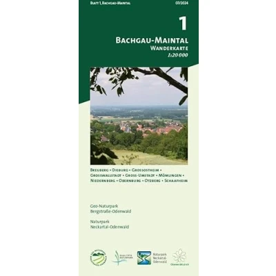 Abbildung von Blatt 1, Bachgau Maintal: Wanderkarte 1:20.000. Mit Breuberg, Dieburg, Großostheim, Großwallstadt, Groß Umstadt, Mömlingen, Niedernberg, Obernburg, ... und Naturpark Neckartal Odenwald)