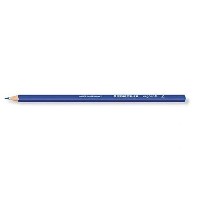 Abbildung von STAEDTLER 157 33 ergo Soft Farbstift, ergonomische Dreikantform, rutschfeste Oberfläche, 12 Stück im Kartonetui, kobaltblau