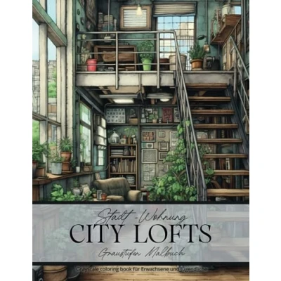 Abbildung von Stadt Wohnung City Lofts Graustufen Malbuch für Erwachsene und Jugendliche: Greyscale Coloring Book