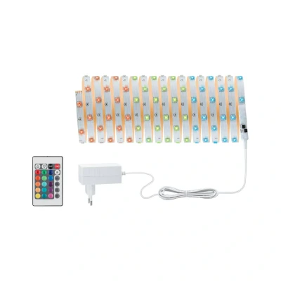 Abbildung von Paulmann 3989 LED Stripe TIP Komplett Set 10m RGB IP20 230/24V incl. 19 Watt dimmbar Lichtband Weiß Kunststoff