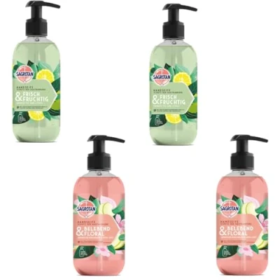 Abbildung von Sagrotan Handseife Mix Pack 2 x 300 ml Frisch und Fruchtig &amp; Belebend Floral Feuchtigkeitsspendende Flüssigseife