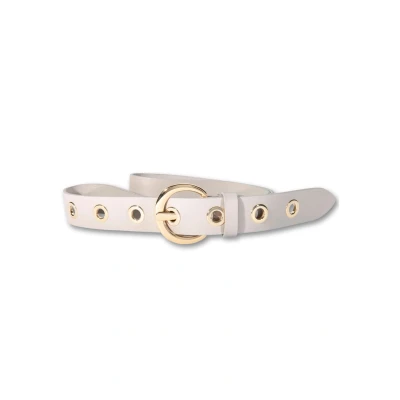 Abbildung von Silbergift Ledergürtel, mit glänzenden Gold Metallösen