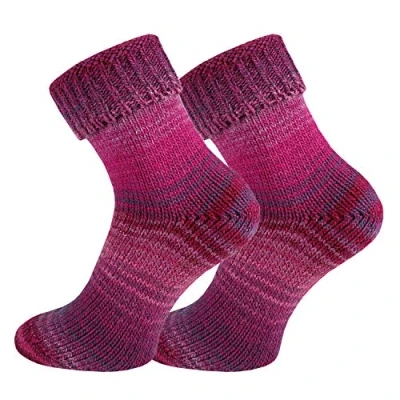 Abbildung von TippTexx 24 Umschlagsocken 2 Paar kuschelige Socken Wollsocken im Skandinavien Style mit Umschlag