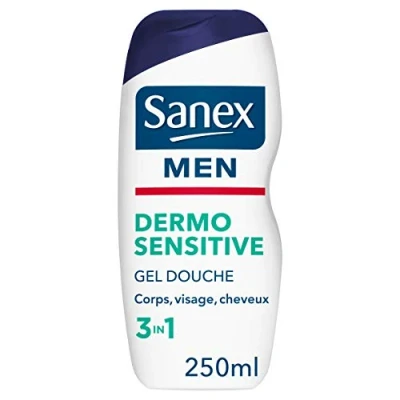Abbildung von Sanex Duschbad für Herren, empfindliche Haut, 250 ml, 3 Stück