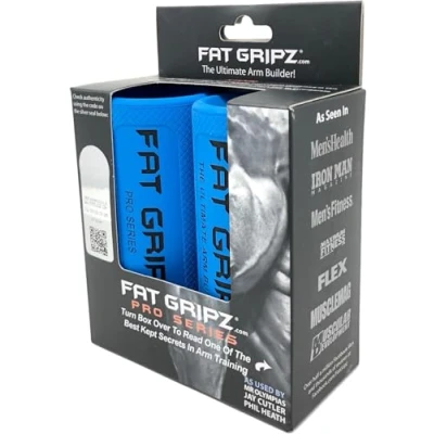 Abbildung von Fat Gripz Pro starker bizeps und armmuskulatur, die einfache schnelle Art (außendurchmesser 5,7cm) Dicke hantelgriffe