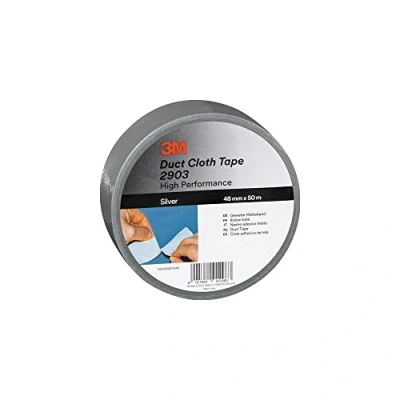 Abbildung von 3M Universelles Gewebeklebeband 2903, Duct Tape, Starkes Panzertape, Reparatur Klebeband, Starke Klebkraft, leicht abreißbar, 48mm x 50m, Silber 1 Rolle