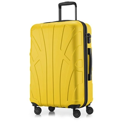 Abbildung von suitline Hartschalen Koffer Trolley Rollkoffer Reisekoffer, TSA, 66 cm, ca. 58 Liter, 100% ABS Matt, Gelb