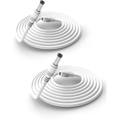 Abbildung von Tonton DC Verlängerungskabel 10M, 2Pack 5,5mm x 2,1mm Netzteil Adapter Verlängerung Kabel, 5521 Strom Anschlusskabel für Überwachungskamera, IP Kamera, DVRs, PoEs, LED Strip usw. 10M (2er Pack)