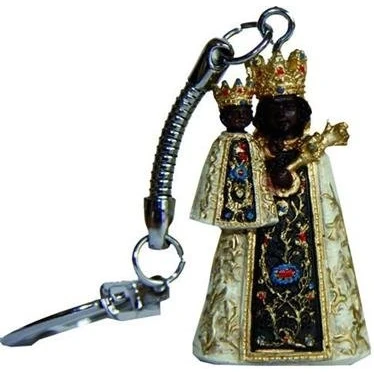Abbildung von Unbekannt Heiligenfigur Schwarze Madonna Schlüsselanhänger, Höhe 4cm