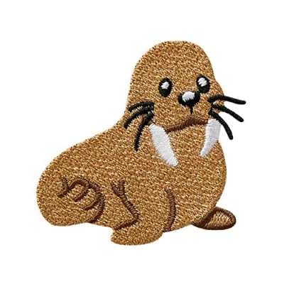Abbildung von Monoquick Bügelbild Aufnäher Patch Applikation zum Aufbügeln Robbe 5,0 x cm