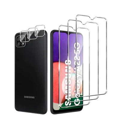 Abbildung von Zicurz 3+3 Stück Schutzglas für Samsung Galaxy A22 5G, Panzer Schutz Glas, 3 Schutzfolie und Kamera Schutzglas, HD Displayschutz, Blasenfrei, 5G