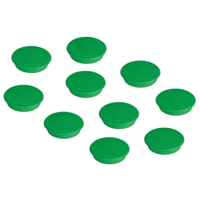 Abbildung von FRANKEN Magnete Rund, 10 Stück, Hochwertige Haftmagnete für Büro, Haushalt, Werkstatt, ideal Whiteboards, Kühlschrank, Plantafeln oder Schaukästen, 24 mm, Grün, HM20 02