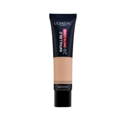 Abbildung von L&#039;oreal 24h Infaillible Matte Cover Foundation 145 Beige Rosé 30 ml