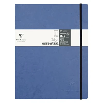 Abbildung von Clairefontaine 794434C Notizbuch My.Essential Age Bag, Format B5 (19x25 cm), mit Fadenbindung, 96 Blatt nummeriert, dot/punktkariert, Papier elfenbein 90g, Blau, 1 Stück