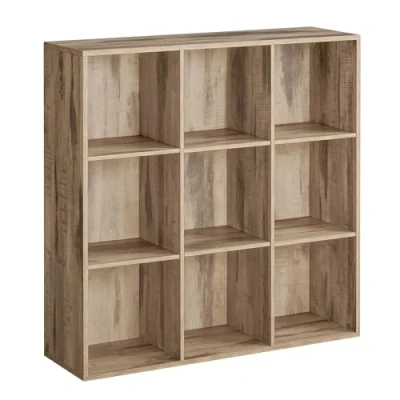 Abbildung von VASAGLE Bücherschrank, Bücherregal, mit 9 Fächern, Büroregal, Würfelregal, Standregal, für Wohnzimmer, Schlafzimmer, Büro, Kinderzimmer, Kamelbraun LBC177K01