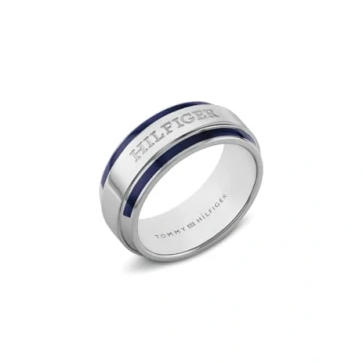 Abbildung von Tommy Hilfiger Parker Ring silvercoloured/blue, Herren, Größe: 62, Silver coloured/blue