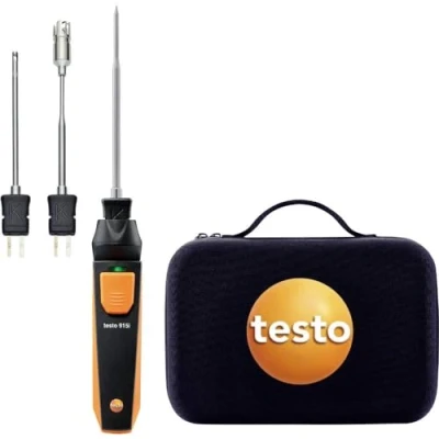 Abbildung von testo 915i Temperatur Set 0563 5915 Thermometer mit Temperaturfühlern für die Temperaturmessung in Lebensmitteln, Flüssigkeiten, Gasen, der Umgebungsluft und anderen Medien