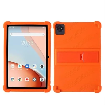 Abbildung von GIOPUEY Hülle Kompatibel mit Blackview Tab 70 WiFi Ständer Weiche TPU Silikon Schutzhülle Airbag Sturzschutz Case Orange