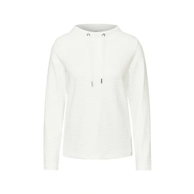 Abbildung von Cecil Struktur Langarmshirt, Damen, Größe: Large, Weiß