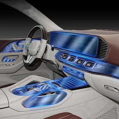 Abbildung von LAVIYE Auto Innenraum Mittelkonsole Unsichtbare TPU Schutzfolie Anti Kratz Zubehör Refit,Für Mercedes Benz GLS X167 2021 2023