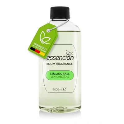 Abbildung von essencion Lemongrass Raumduft Set Glas Diffusor + 1000ml Refill In 14 verlockenden Düften erhältlich (Lemongrass 200ml+1000ml)