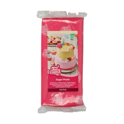 Abbildung von FunCakes Rollfondant Hot Pink: Einfach zu verwenden, glatt, flexibel, weich und biegsam, perfekt zum Dekorieren von Kuchen. Gluten frei. 1 kg
