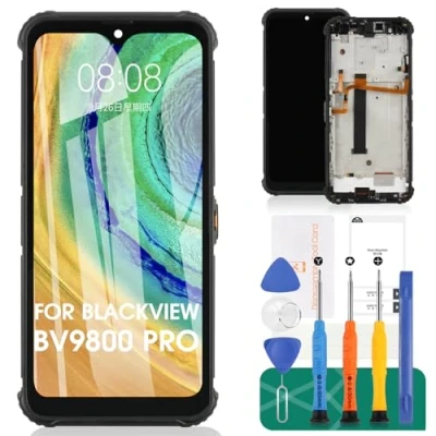Abbildung von für BlackView BV9800 Pro LCD Display Bildschirm Ersatz Touch Digitizer Reparatur Sets (schwarz, mit Rahmen)