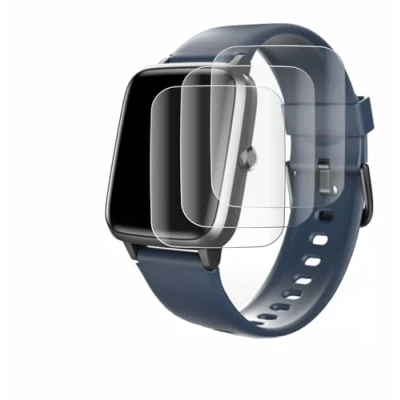 Abbildung von Savvies 4 Stück Full Screen Schutzfolie für Hama Fit Watch 4900 Cover Displayschutz Folie [3D Curved, Transparent, Anti Fingerabdruck]