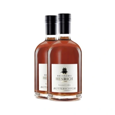 Abbildung von Butterscotch Karamell Likör 20% vol 2 x 0,5 l Brennerei Henrich Handcrafted Caramel Liqueur (2 L)