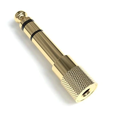 Abbildung von JAMEGA Klinke Adapter 3.5mm auf 6.35mm 6,35 mm Klinkenstecker 3,5 Klinken Buchse AUX Stereo Audio mit Vergoldeten Kontakten für Kopfhörer, Lautsprecher, Gitarre, Klavier