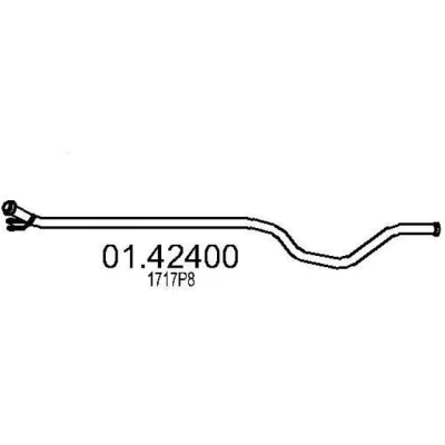 Abbildung von MTS 01.42400 Abgasrohr 2210 vorne für Mittelschalldämpfer PEUGEOT: 307 Schrägheck