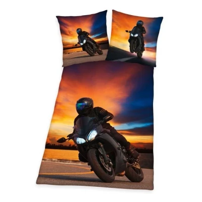 Abbildung von Herding Young Collection Bettwäsche &quot;Motorrad&quot;, mit Motorrad Motiv