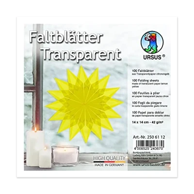 Abbildung von Ludwig Bähr Faltblätter transparent 42g/qm 14x14cm VE=100 Blatt citron