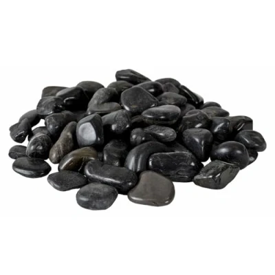 Abbildung von INTERGARDEN Zierkies Dekosteine schwarz poliert 10 kg, Kieselsteine Garten 2 3 cm, (Sack)