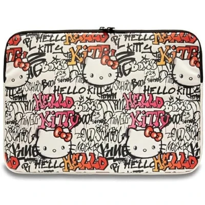 Abbildung von CG MOBILE Hello Kitty Sleeve HKCSZPDGPTE 14&quot;&quot; Beige Zip PU Tags Graffiti