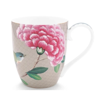 Abbildung von PIP STUDIO Blushing Birds Henkelbecher XL khaki 0,45 l
