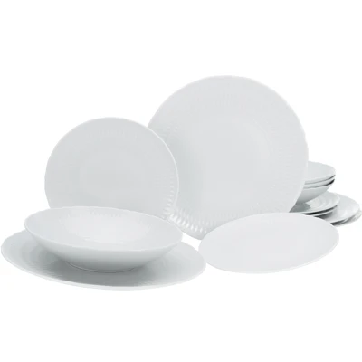 Abbildung von CreaTable Teller Set &quot;Geschirr Sofia&quot;, (Set, 12 tlg., Tafelservice für 4 Personen), Service, klassisch elegantes Relief, Teile, Personen