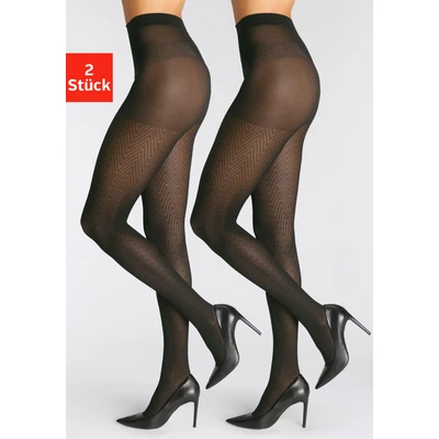 Abbildung von LASCANA Feinstrumpfhose, (Packung, 2 St.), mit einem Zickzackmuster
