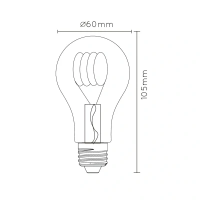 Abbildung von Lucide LED BULB TWILIGHT SENSOR Glühfadenlampe Außen Ø 6 cm E27 1x4W 2200K Amber