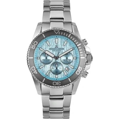 Abbildung von Jacques Lemans 1 2206K Herren Taucheruhr Chronograph Edelstahl/Eisblau