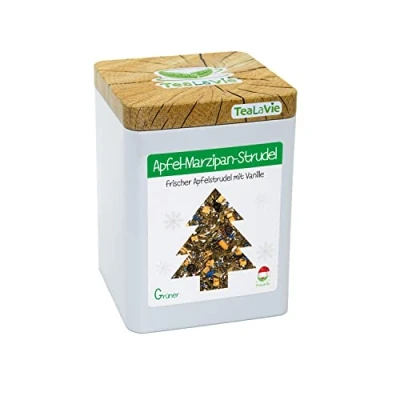 Abbildung von TEALAVIE Wintertee Apfel Marzipan Strudel frischer Apfelstrudel mit Vanille 100g Dose loser Grüner Tee